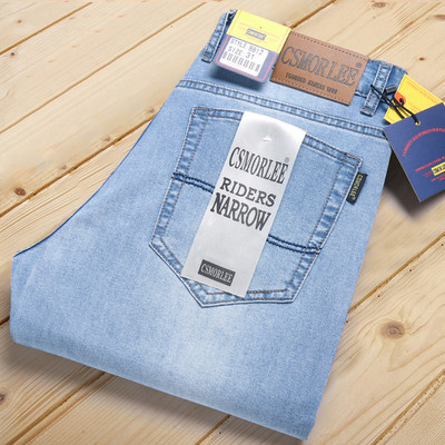 Proljeće jesen 2023. Nove muške traperice Vintage plave jednobojne elastične klasične traperice Muške uske modne traper hlače Muške