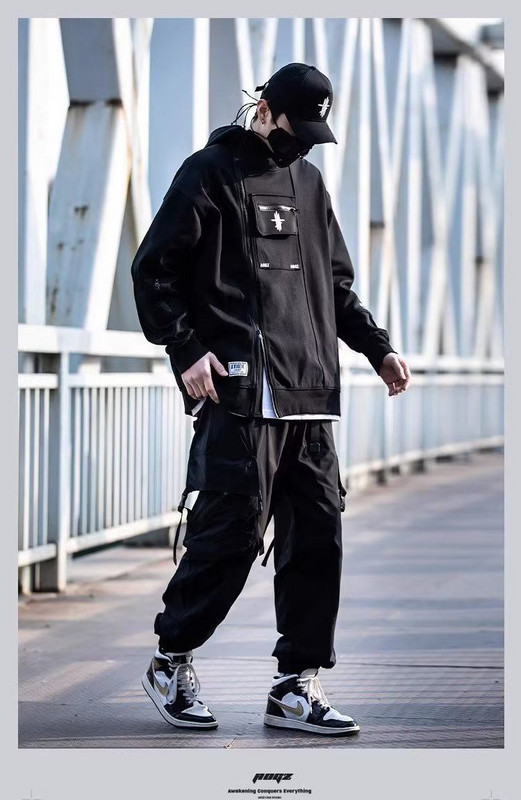 Μοναδικό παντελόνι Cargo Ανδρικό Y2k Μαύρο Techwear Στρατιωτικό Τακτικό Παντελόνι Chic Punk Casual Harajuku Κορεάτικο Joggers Γυναικεία Ανδρικά Παντελόνια