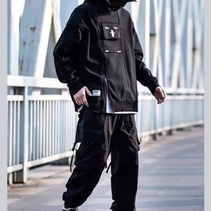 Μοναδικό παντελόνι Cargo Ανδρικό Y2k Μαύρο Techwear Στρατιωτικό Τακτικό Παντελόνι Chic Punk Casual Harajuku Κορεάτικο Joggers Γυναικεία Ανδρικά Παντελόνια