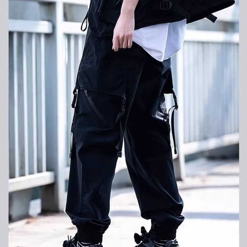 Μοναδικό παντελόνι Cargo Ανδρικό Y2k Μαύρο Techwear Στρατιωτικό Τακτικό Παντελόνι Chic Punk Casual Harajuku Κορεάτικο Joggers Γυναικεία Ανδρικά Παντελόνια