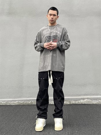 Джогери Мъжки панталони Baggy Streetwear High Street Punk Y2k Gothic Rivet Плисиран дизайн Harajuku Мъжки панталони Широки панталони