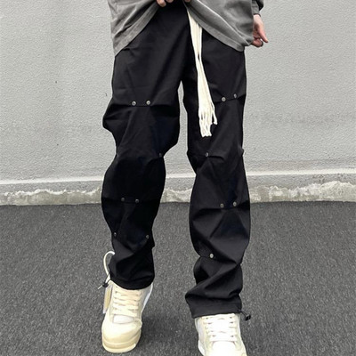 Joggers Muške hlače Baggy Streetwear High Street Punk Y2K Gothic Rivet Plisirani dizajn Harajuku Muške hlače Hlače širokih nogavica
