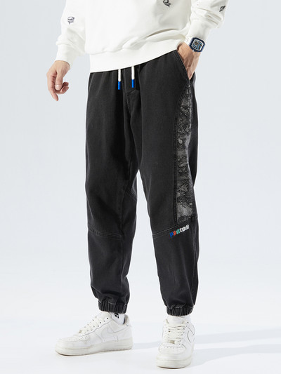 Proljeće ljeto Crne plave široke traperice Muškarci Hip Hop Streetwear Široke harem jeans hlače Muške ležerne hlače za trčanje Plus veličina 8XL