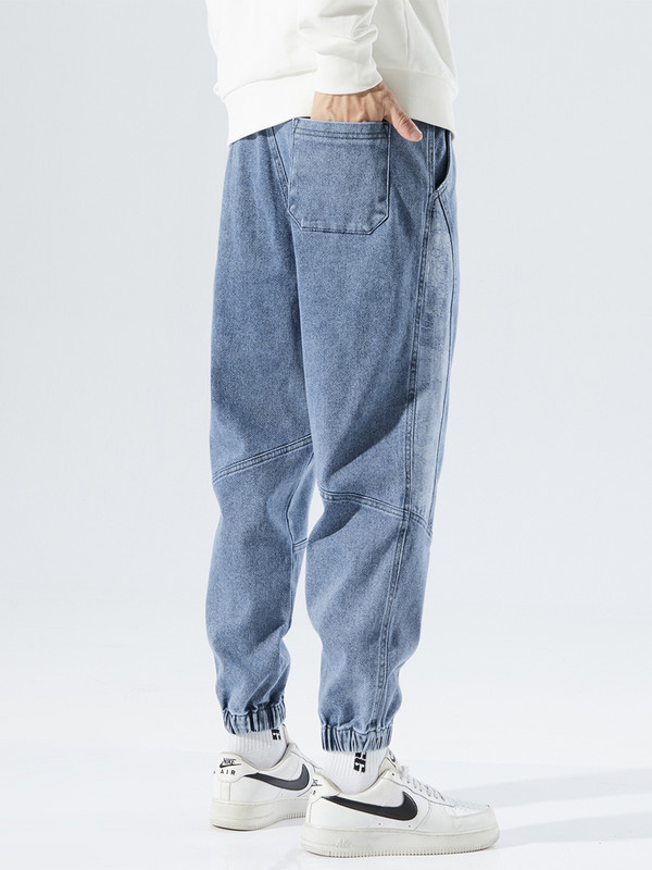 Proljeće ljeto Crne plave široke traperice Muškarci Hip Hop Streetwear Široke harem jeans hlače Muške ležerne hlače za trčanje Plus veličina 8XL