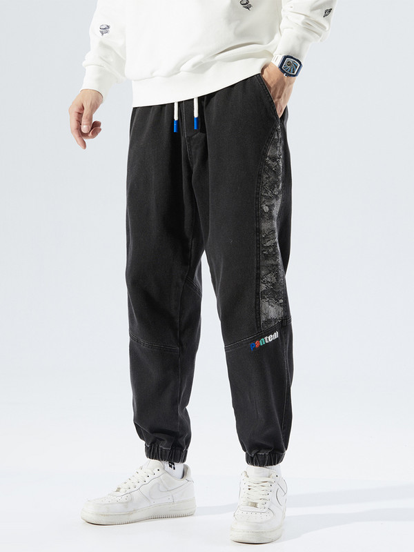 Proljeće ljeto Crne plave široke traperice Muškarci Hip Hop Streetwear Široke harem jeans hlače Muške ležerne hlače za trčanje Plus veličina 8XL