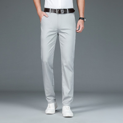 Visokokvalitetni luksuzni ravni poslovni odijelo Hlače za muškarce Dizajner od bambusovih vlakana proljeće ljeto Elegantne ležerne duge formalne muške hlače