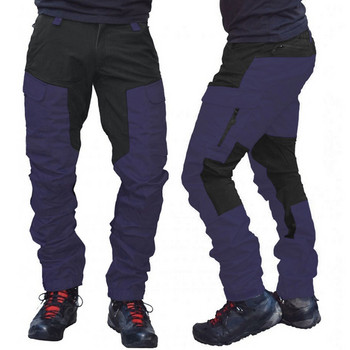Мъжки модни цветни блокове с много джобове Спортни дълги карго панталони Работни панталони Мъжки тактически тренировъчни бързосъхнещи панталони