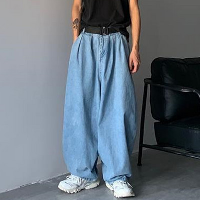 Unisex široke kargo hlače Streetwear Baggy Jeans Proljeće Jesen Muške korejske traperice Široke ravne muške marke Odjeća Novo