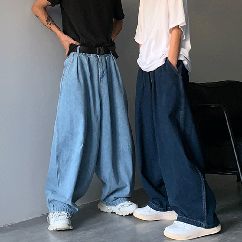 Unisex široke kargo hlače Streetwear Baggy Jeans Proljeće Jesen Muške korejske traperice Široke ravne muške marke Odjeća Novo