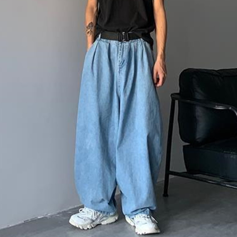 Unisex široke kargo hlače Streetwear Baggy Jeans Proljeće Jesen Muške korejske traperice Široke ravne muške marke Odjeća Novo