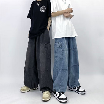 Vintage Y2K Fashion Streetwear Baggy Cargo τζιν για άνδρες Ψηλόμεσο ίσιο φαρδύ παντελόνι Ανδρικό φαρδύ παντελόνι τζιν 2023 Νέο