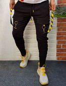 Sügis- ja talvine kuummüük Meeste vabaaja spordipüksid, värviga sobiva hip-hopi treeningu jalgade lukuga õmmeldud püksid