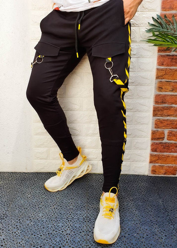 Sügis- ja talvine kuummüük Meeste vabaaja spordipüksid, värviga sobiva hip-hopi treeningu jalgade lukuga õmmeldud püksid