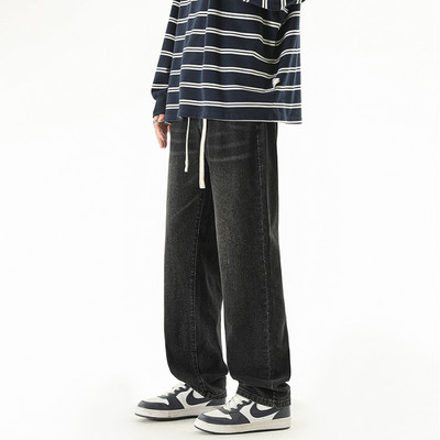 2023 Φθινόπωρο Νέο Ανδρικό κορδόνι ίσιο τζιν Κορεάτικη μόδα Vintage μπλε τζιν παντελόνι 4 χρωμάτων Νεανικό παντελόνι μαύρο ανοιχτό μπλε