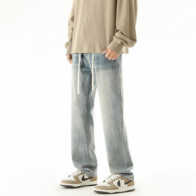 2023 Φθινόπωρο Νέο Ανδρικό κορδόνι ίσιο τζιν Κορεάτικη μόδα Vintage μπλε τζιν παντελόνι 4 χρωμάτων Νεανικό παντελόνι μαύρο ανοιχτό μπλε