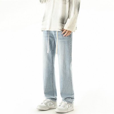 2023 Φθινόπωρο Νέο Ανδρικό κορδόνι ίσιο τζιν Κορεάτικη μόδα Vintage μπλε τζιν παντελόνι 4 χρωμάτων Νεανικό παντελόνι μαύρο ανοιχτό μπλε