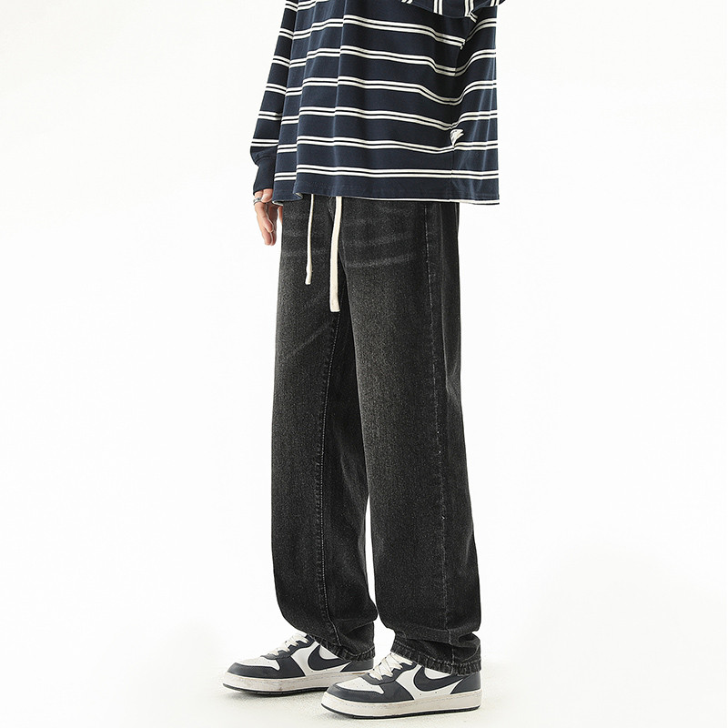 2023 Φθινόπωρο Νέο Ανδρικό κορδόνι ίσιο τζιν Κορεάτικη μόδα Vintage μπλε τζιν παντελόνι 4 χρωμάτων Νεανικό παντελόνι μαύρο ανοιχτό μπλε