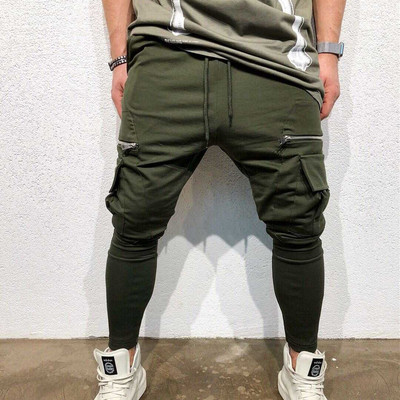 Muscle New Tide brändi mitme taskuga kombinesoonid Meeste püksid Tänavamood Vaba aeg Õues Splicing Õhukesed jalad ja püksid