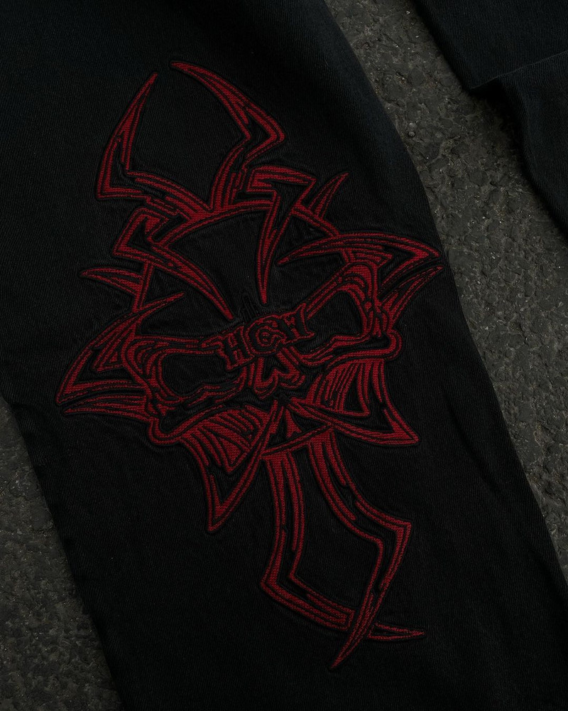 Y2K traperice, muške hip-hop retro vezene lubanje, isprane široke traper hlače, nove ravne ležerne široke hlače ulične hlače