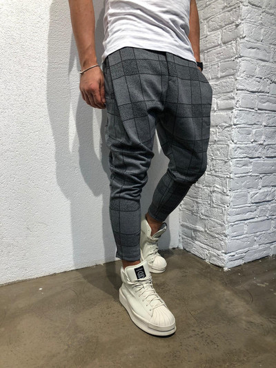 Suvised meeste ruudulised 3D digitaaltrükiga vabaaja püksid gradientmood dressipüksid meeste hallen püksid