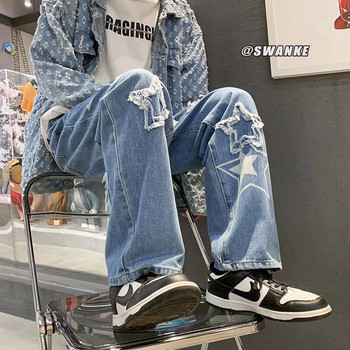 Ανδρικό τζιν Παντελόνι τζιν με ουδέτερο φαρδύ πόδι Loose ίσιο ανδρικό τζιν ανδρικό τζιν παντελόνι για αγόρι Casual φαρδύ hip hop 2023