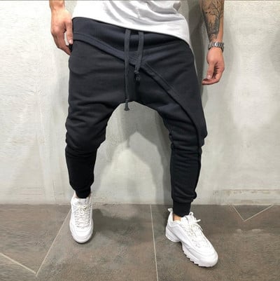 Pantaloni de jogging în straturi Pantaloni de jogging hip hop Pantaloni subțiri casual cu șnur Pantaloni de jogging bărbați 3xl