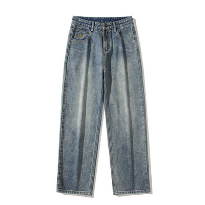 Sügises uued meeste kottis teksad Vintage laia säärega Tänavahip hop Y2K vabaaja teksapüksid sirged püksid mood Korea tänavarõivad