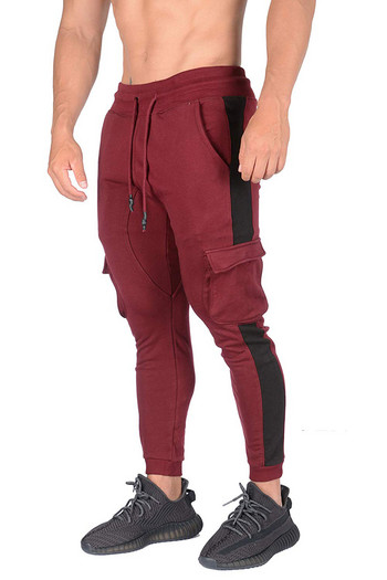 Ανδρικά αθλητικά παντελόνια casual στυλ που ταιριάζουν με χρώμα Τσέπες Λεπτά αθλητικά παντελόνια γυμναστικής Ανδρικά παντελόνια με μολύβι