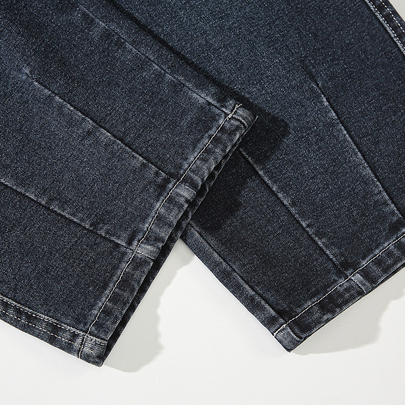 2023. aasta sügisene meeste laia säärega teksad kottis mood tänavarõivad must sinine mood Korea vintage elastne vöökoht teksapüksid