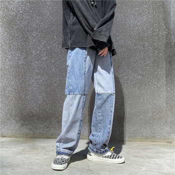 Ανδρικό τζιν φαρδύ παντελόνι κορεατικής μόδας 2023 Νέο φθινόπωρο, ίσιο τζιν Παντελόνι τζιν με επένδυση