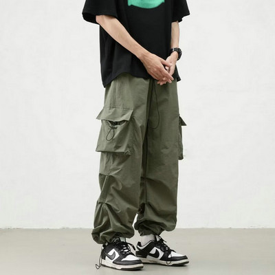 Mustad Meeste Püksid Suured püksid High Street Fashion Laia säärega Meeste Cargo Püksid Tänavarõivad Mood Harem Püksid Mehed