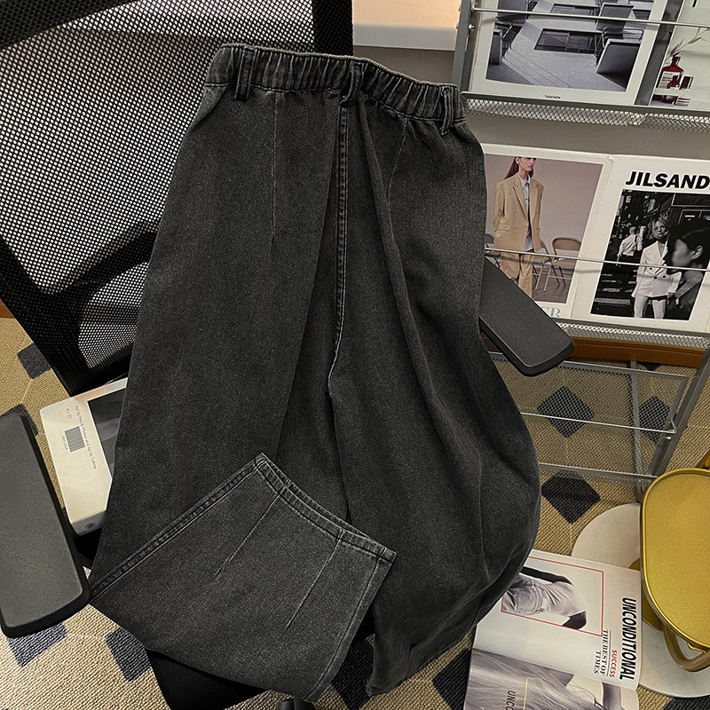 2023. aasta uued meeste teksad, mustad elastsed vöökohanööbid, meeste pahkluuni ulatuvad püksid, mood vabaaja teksad, kevadsügis