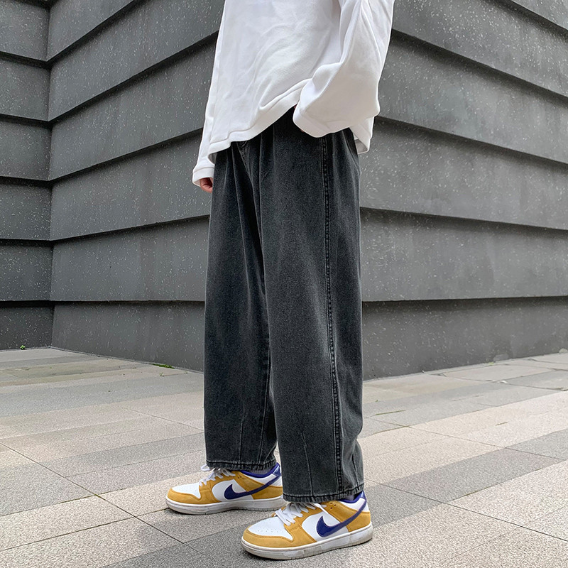 2023. aasta uued meeste teksad, mustad elastsed vöökohanööbid, meeste pahkluuni ulatuvad püksid, mood vabaaja teksad, kevadsügis