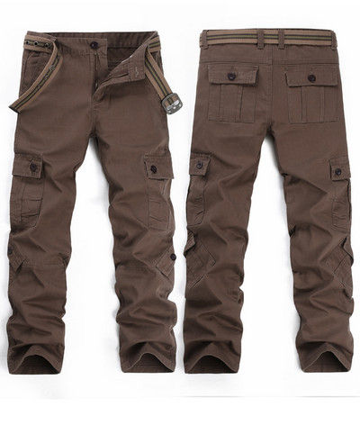 2023. Duge muške hlače od čistog pamuka, ravne široke sportske ležerne hlače s više džepova