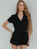 Καλοκαιρινά σορτς Κοστούμια Σορτς μανίκια μονόπουλα + Σορτς με φαρδύ πόδι Σετ Πυζά Γυναικείες σέξι φόρμες 2 τεμαχίων γυναικεία πιτζάμα