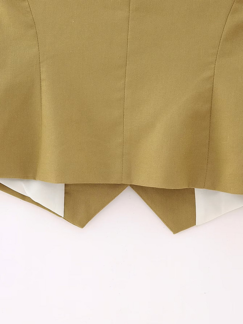 Suvine moepükstekomplekt Elegantne soliidne V-kaelusega kardiganist vest, kõrge vöökohaga püksid, kaheosaline komplekt, naiste tööpäeva ülikond 2023