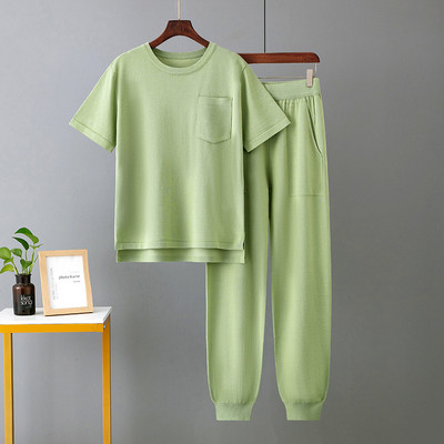 2023. aasta suvi, uued suured taskuga haaremipüksid, naiste massiivne lühikeste varrukatega särk, kaheosaline komplekt, naiste 2023. aasta vabaajamoe naisterõivad