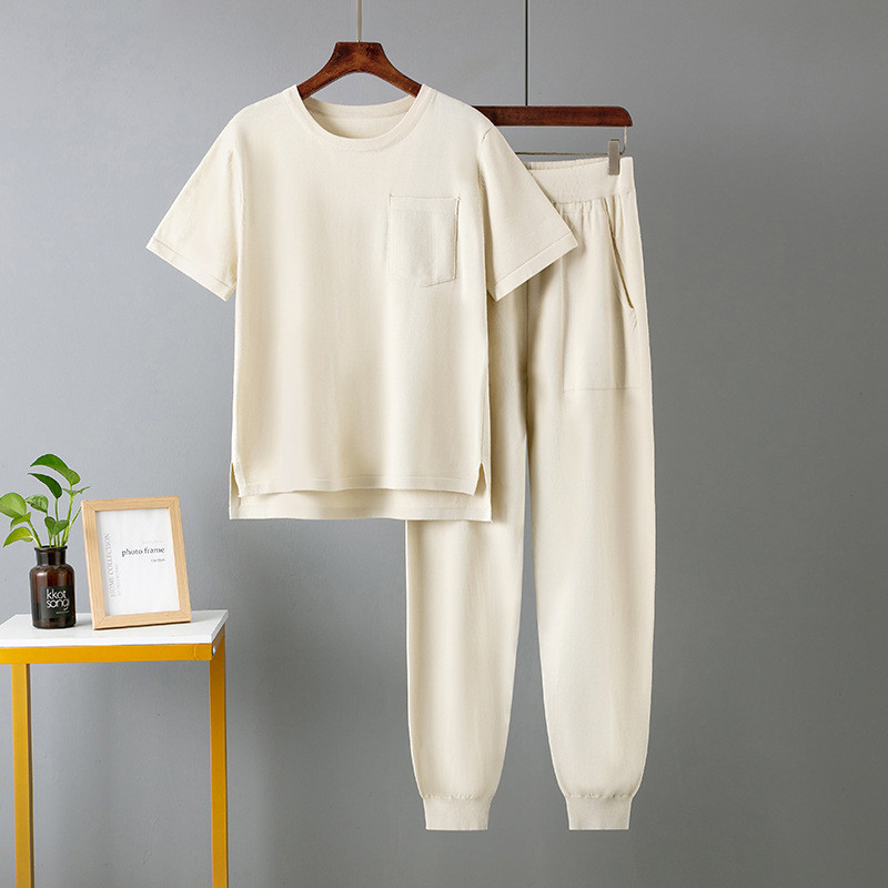 2023. aasta suvi, uued suured taskuga haaremipüksid, naiste massiivne lühikeste varrukatega särk, kaheosaline komplekt, naiste 2023. aasta vabaajamoe naisterõivad