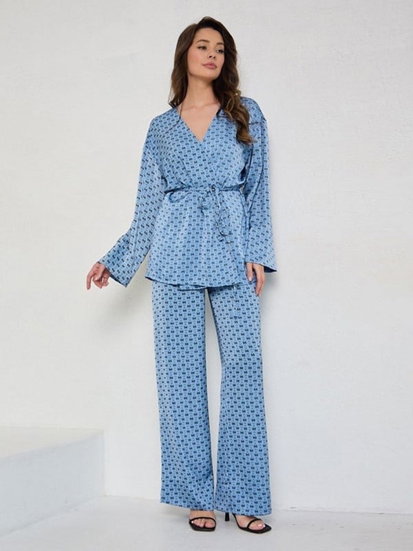 Kevadprindiga pidžaamad, 2-osalised komplektid, imitatsiooniga siidist pikkade varrukatega vöösärgid, laia säärega püksid, ülikonnad, moodne lahtised naiste koduriiete komplekt