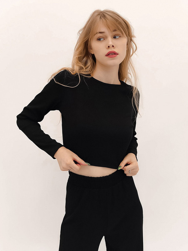 Sügismood, kaheosalised ülikonnad, naiste seksikas kaelusega kärbitud topp lahtiste kõrge vöökohaga pükste komplektid, vabaaja pikkade varrukatega särkülikonnad