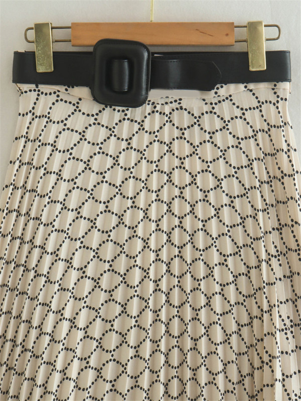 Sügisene uus satiinprinteriga pika seeliku komplekt Naiste elegantne revääriga pikkade varrukatega särk kõrge vöökohaga, suur kiiksuga seelik, kaheosaline komplekt naistele 2023