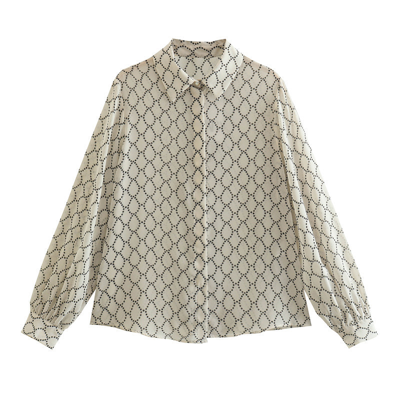 Sügisene uus satiinprinteriga pika seeliku komplekt Naiste elegantne revääriga pikkade varrukatega särk kõrge vöökohaga, suur kiiksuga seelik, kaheosaline komplekt naistele 2023