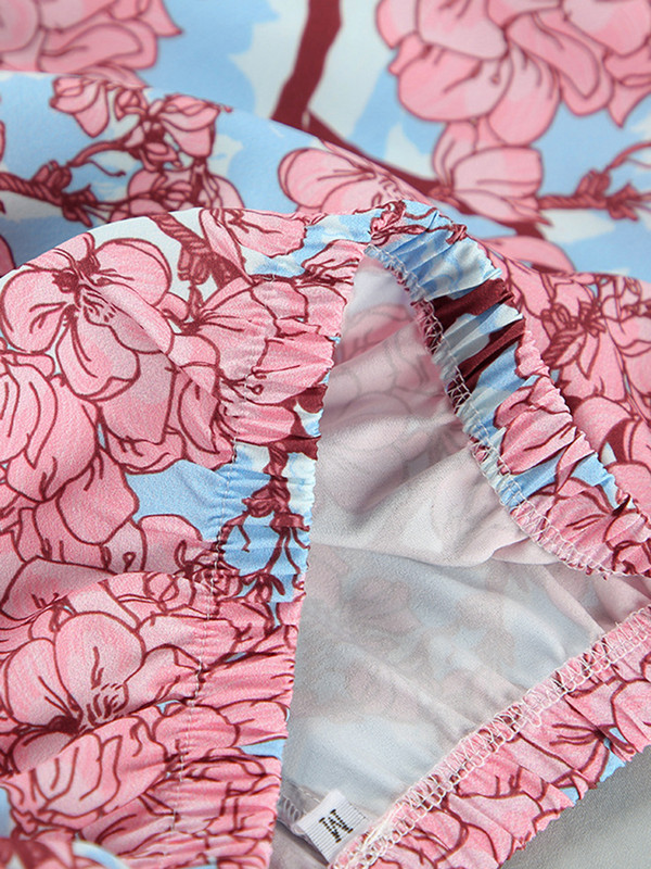 Ljetna modna košulja dugih rukava s tankim printom od perja Široke kratke hlače visokog struka Dvodijelni komplet Ženske 2023. Novi kardigan košulje na rever