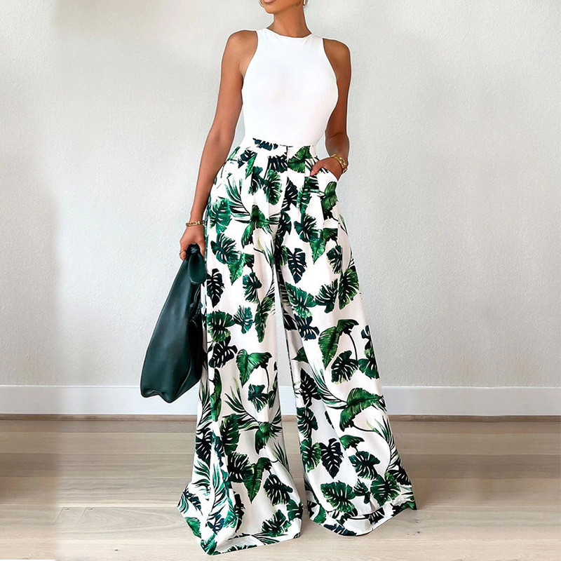 Novo žensko modno ležerno odijelo za proljeće i jesen 2022. opuštene hlače s printom dugih rukava kostûm ženskij