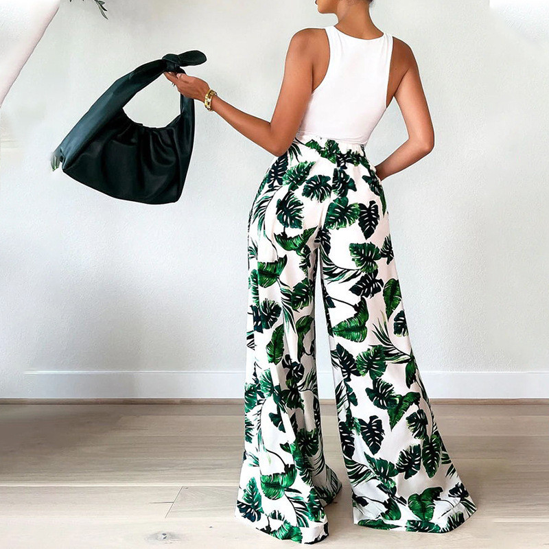 Novo žensko modno ležerno odijelo za proljeće i jesen 2022. opuštene hlače s printom dugih rukava kostûm ženskij