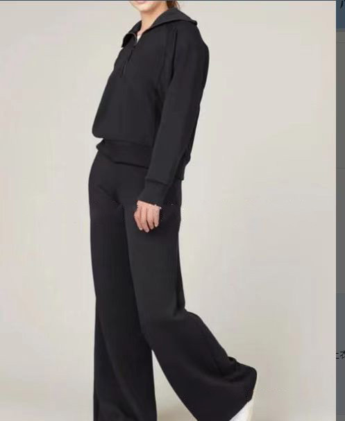 Novo proljeće 2023. Univerzalno modno ležerno žensko jednobojno odijelo s patentnim zatvaračem dugih rukava, žensko odijelo s hlačama za posao i posao.