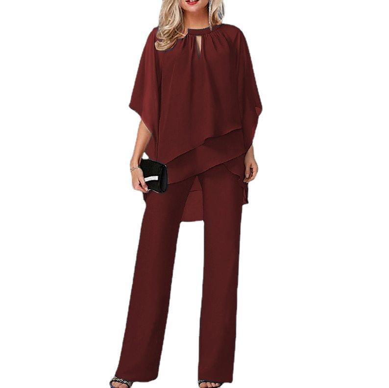 Uus mood, ühevärviline lahtine vaba vabaaja kontoritöö naiste ebaregulaarsed ülikonnad, ansambel Femme 2 tükki été