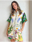 Ljetna ženska majica s otisnutim životinjama Kratko odijelo Odmor za plažu Ležerna široka ženska odijela Košulje kratkih rukava Komplet kratkih hlača s elastičnim strukom