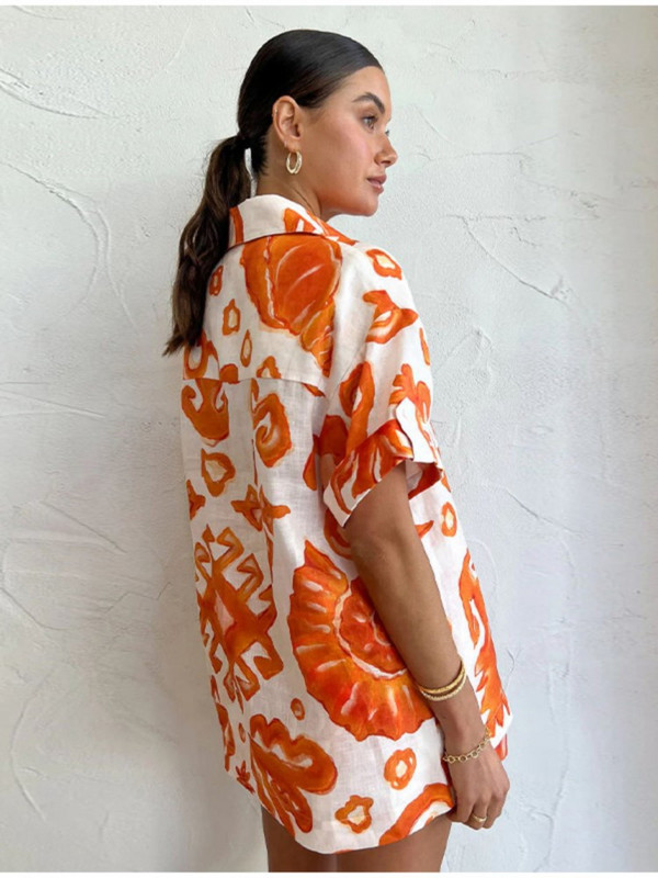 Ljetna ženska majica s otisnutim životinjama Kratko odijelo Odmor za plažu Ležerna široka ženska odijela Košulje kratkih rukava Komplet kratkih hlača s elastičnim strukom