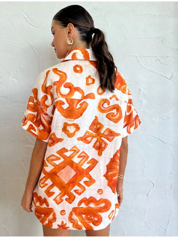 Ljetna ženska majica s otisnutim životinjama Kratko odijelo Odmor za plažu Ležerna široka ženska odijela Košulje kratkih rukava Komplet kratkih hlača s elastičnim strukom